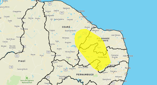 Inmet emite alerta de baixa umidade em 72 municípios do RN