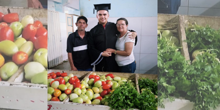 Filho de verdureiros conclui curso de enfermagem e homenageia pais com ensaio fotográfico