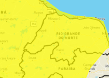 Inmet emite alerta para chuvas em todas as regiões do RN