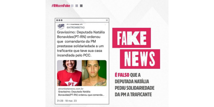 Justiça determina que site retire do ar notícia falsa sobre Natália Bonavides