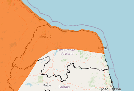 Inmet emite alerta laranja para fortes chuvas no RN