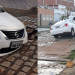 Carro cai em buraco formado pelas chuvas em Mossoró