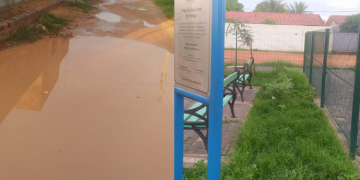 Moradores reclamam de buracos e falta de limpeza em Praça na Comunidade Maísa