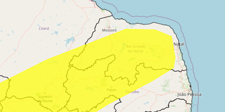 Inmet emite alerta de risco de vendaval no Rio Grande do Norte