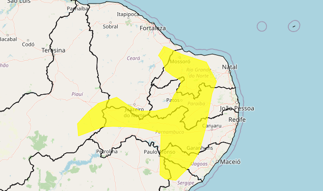 Inmet emite alerta de vendaval com rajadas de ventos de até 60 km/h no RN