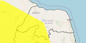 Inmet emite alerta de vendaval para o Oeste Potiguar