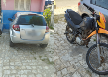 Carro e moto com registro de roubo são localizados em Areia Branca