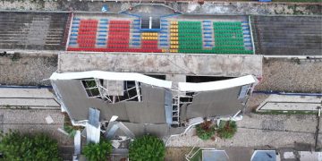 Estrutura metálica do Nogueirão desaba por causa da chuva neste sábado (10)