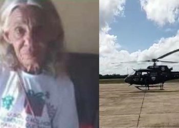 Idosa desaparece em Assú; helicóptero da Secretaria da Segurança Pública auxilia nas buscas