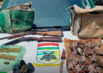 Caçadores são presos com animais silvestres abatidos em Serra do Mel 