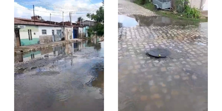 Morador denuncia problema em bueiro que transborda água de esgoto no Bairro Barrocas em Mossoró