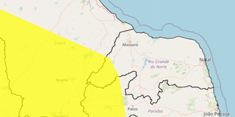 Inmet emite alerta de chuvas intensas para o Alto Oeste Potiguar