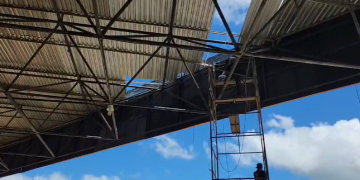 Tem início obra de reforma no teto da área de embarque da Rodoviária de Mossoró