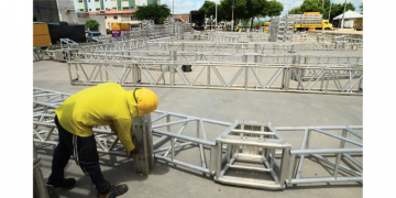 MCJ 2024: montagem da arena Deodete Dias é iniciada