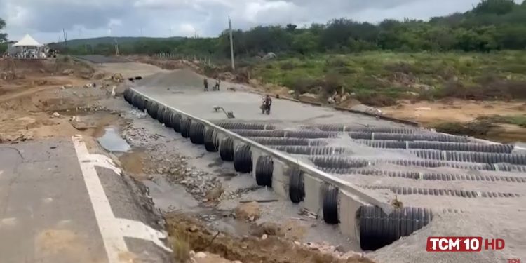 Obras do desvio da BR-304 foram suspensas devido às fortes chuvas
