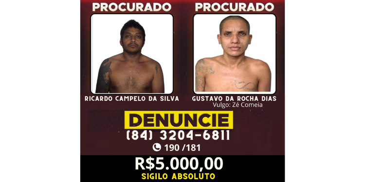 Seap divulga recompensa para recaptura de foragidos