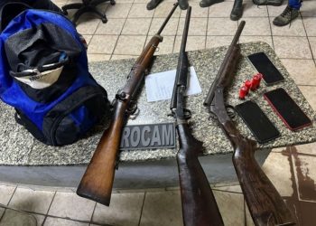 Polícia apreende armamento em posse de suspeitos de assaltos na zona rural de Mossoró