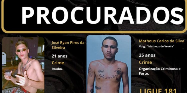 Polícia Civil divulga fotos de foragidos da justiça em Pau dos Ferros