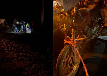 Colisão frontal entre motos deixa dois feridos na RN-117, entre Mossoró e Governador Dix-Sept Rosado