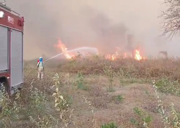 Combate a incêndio na BR-405 dura 7 horas em Apodi