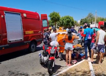 Colisão entre motociclistas deixa feridos no bairro Aeroporto