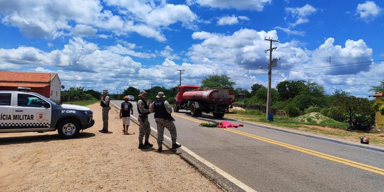 Idoso morre em acidente de trânsito na BR-405, em Apodi