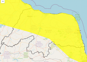 Inmet emite aviso de chuvas intensas para grande parte do RN