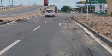 Após um mês, obra em marginal à BR-304 apresenta problemas estruturais