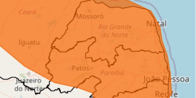 INMET publica aviso de chuvas intensas para o RN