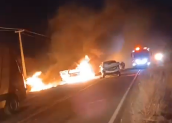 Bombeiros atendem grave acidente com incêndio na RN-288