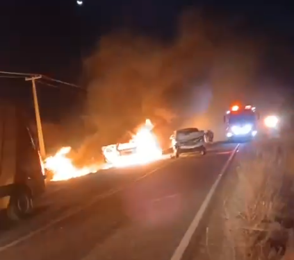 Bombeiros atendem grave acidente com incêndio na RN-288