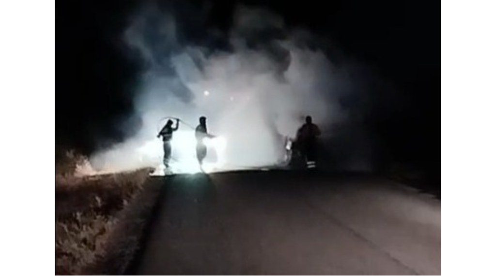 Carro elétrico de luxo pega fogo e explode na RN-117, no Oeste potiguar