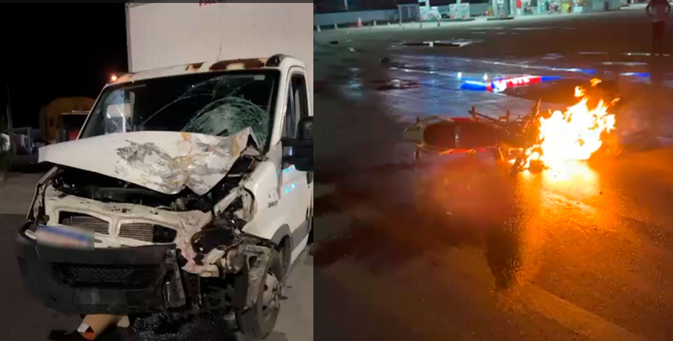 Após colisão, moto explode e mata idoso na BR-110, na entrada de Upanema