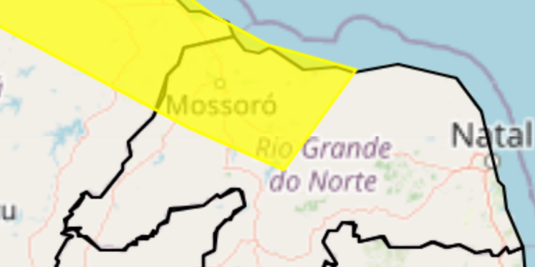 Inmet emite alerta de chuvas para Mossoró e mais 27 municípios do RN