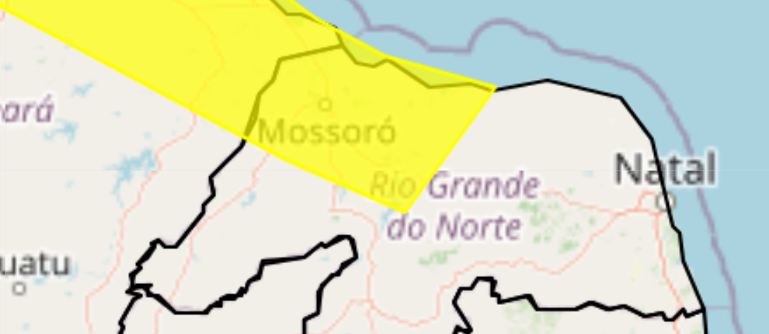 Inmet emite alerta de chuvas para Mossoró e mais 27 municípios do RN