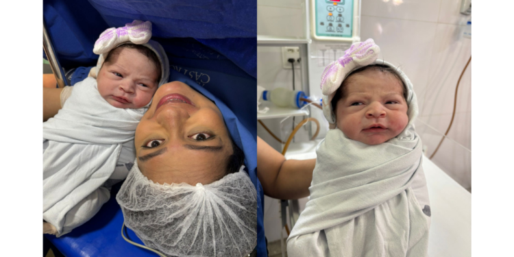 Menina nasce aos 34 minutos de 2026 e se torna a primeira bebê do ano em Mossoró