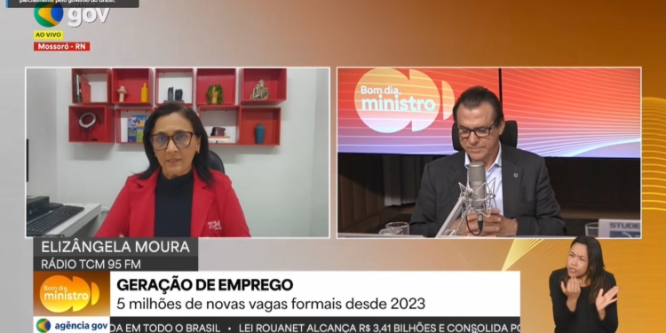 Ministro do Trabalho destaca crescimento de empregos no RN em entrevista à repórter da TCM